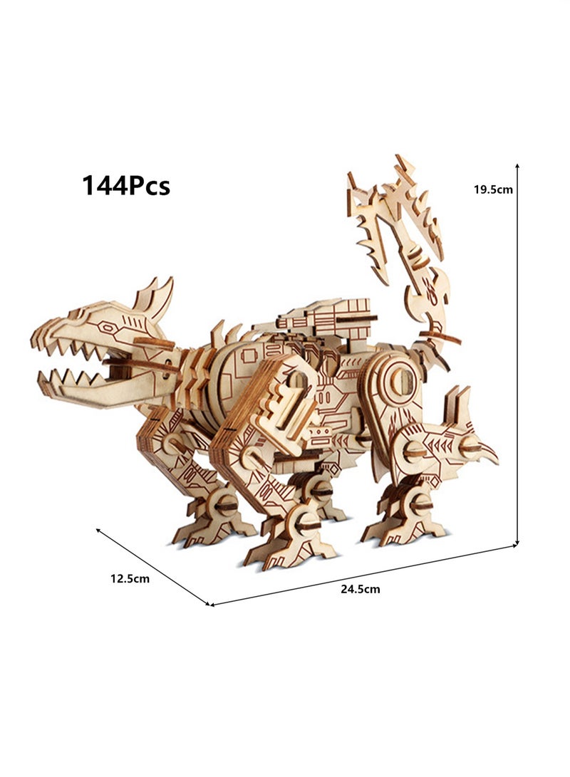Children's Educational Toy Laser Wooden 3D Assembly Model Robot(Robot Dog 144Pcs) - Image 2